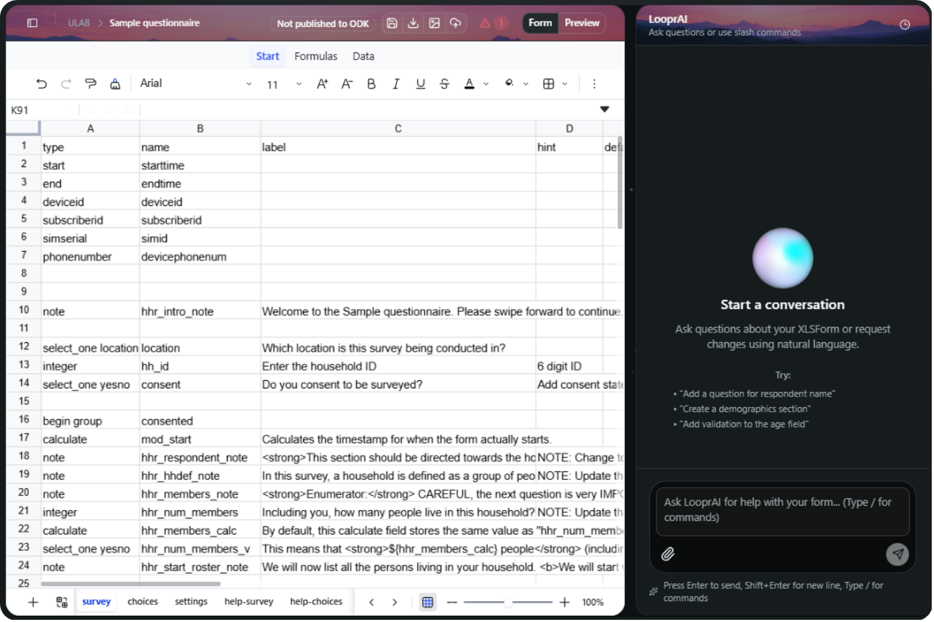 LooprAI workspace preview